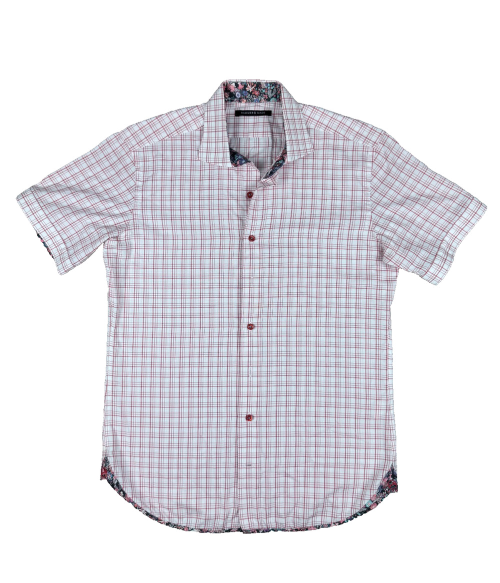 Hammer Made Men's Size Small Shirt Dress Red and White Plaid
